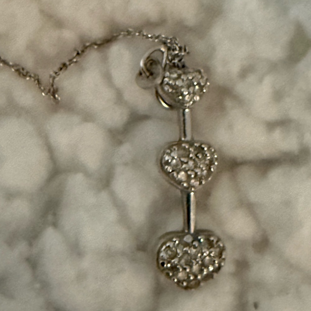 White Gold Heart Drop Pendant